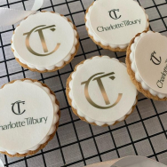 Corporate logo branded biscuits available at Dear Emily Designs