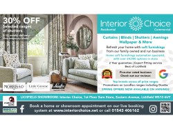 Save 30% on selected shutters at Interior Choice in Lichfield