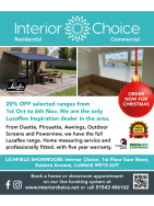 Save 20% on Luxaflex Blinds, Awnings & Automated Window Treatments with Interior Choice Lichfield