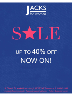 Get 40% OFF at the JACKS FOR WOMEN SALE - Now On!