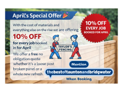 April Offer Taylor's Fencing