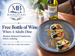 Free Bottle of Wine When 4 Adults Dine