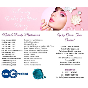 February Nail and Beauty Courses at Trans4m Training