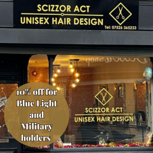 10% off for Blue Light and Military holders at Scizzor Act