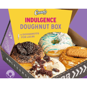 Indulgence doughnut box offer from Creams Cafe Walsall