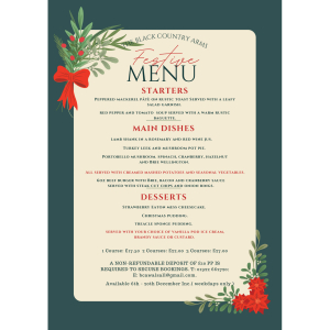 Festive Menu From The Black Country Arms 