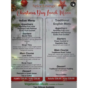 Spice up your Christmas with a delectable Christmas day lunch at Spice Lounge 
