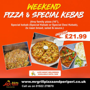 Weekend Special offer Family Feast at Mr Grill Pizza and Peri Peri