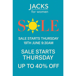 Up to 40% Off Sale NOW ON at Jacks For Women!