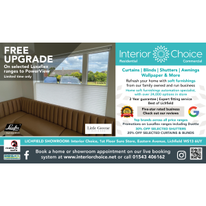 Free PowerView Upgrade on Selected Luxaflex Blinds at Interior Choice in Lichfield