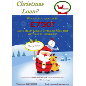 Christmas Loan from Walsave Walsall– Borrow up to £750