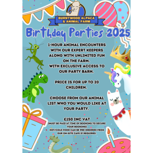 Celebrations on the Farm – Party Packages at Burntwood Alpaca & Animal Farm
