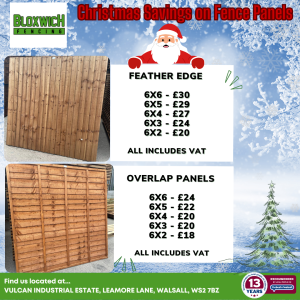 🎄 CHRISTMAS SAVINGS ON FENCE PANELS AT BLOXWICH FENCING! 🎄