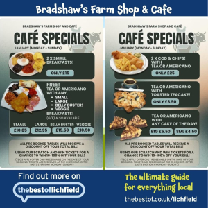 January Café Specials at Bradshaw’s Farm Shop & Café