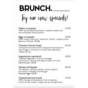 BRUNCH. New Specials 🥞✨