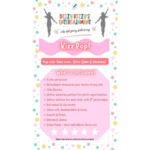 🎤✨ KIZZ POP Children's Party Package with Dizzy Kizzy’s Entertainment! ✨🎤