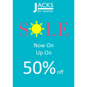 SUMMER SALE NOW 50% OFF at JACKS FOR WOMEN