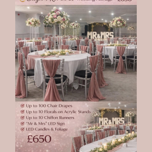 🎉 2027 Wedding Package – ONLY £650 at NICS Bargain Flowers & Hire Service! 🎉