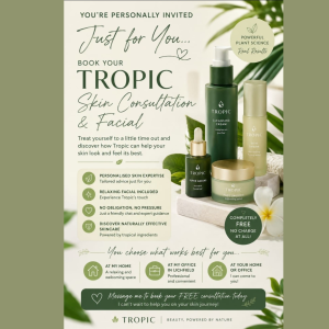 FREE Tropic Skin Consultation & Facial with Reaching Eden in Lichfield