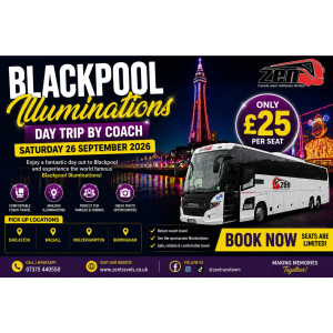 Blackpool Illuminations & Fireworks Coach Trip – Only £25!
