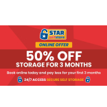 50% discount off standard charges. With STAR self Store.