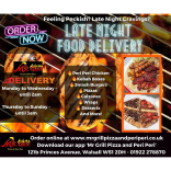 Late Night Food Delivery in Walsall until 3am from Mr Grill Pizza and Peri Peri
