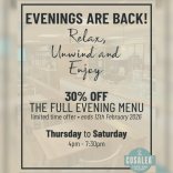 30% Off Evening Menu at Cosalea Walshaw