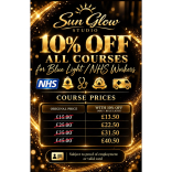 10% off all tanning courses for NHS and Blue Light workers at Sun Glow Studio Ltd