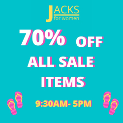 SUMMER SALE NOW 70% at JACKS FOR WOMEN!