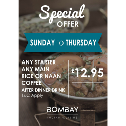 Special Menu Offer at Bombay Indian Cusine