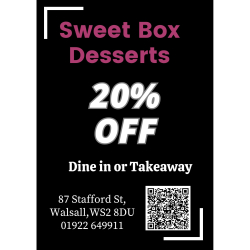 20% off at Sweet Box Deserts 