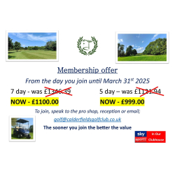 Discount Golf Membership Until 2025 From Calderfield Golf and Country Club