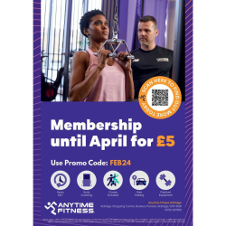 £5 Membership Fees until April at Anytime Fitness Aldridge