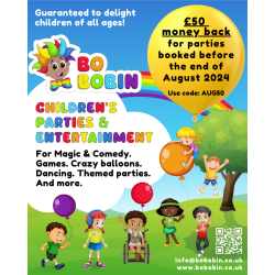 £50 money back for parties booked before the end of August 2024!