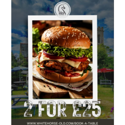 2 main meals for just £25 every Tuesday to Thursday from 12pm-5pm.at The White Horse.