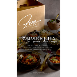 20% off takeaways at Five Rivers Á la Carte Walsall