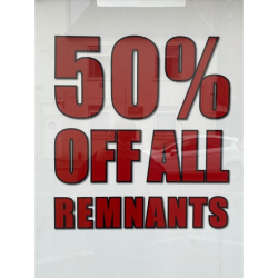 50% OFF all Remnants