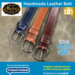 10% off Handmade Leather Belts - ideal Fathers Day Gift