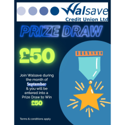 September Special – You Could Win £50 When You Join Walsave