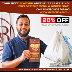 20% Off Online Orders at Saffron Balti Willenhall
