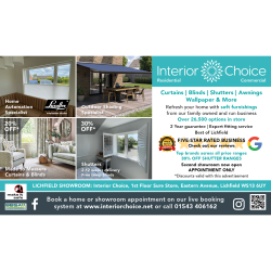 🔥20% Off Curtains & Blinds | 30% Off Shutters at Interior Choice Lichfield