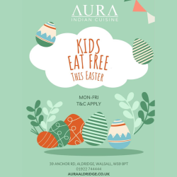 Kids eat FREE this Easter at Aura Indian Cuisine