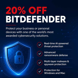 20% OFF Bitdefender Antivirus 12-Month Subscription